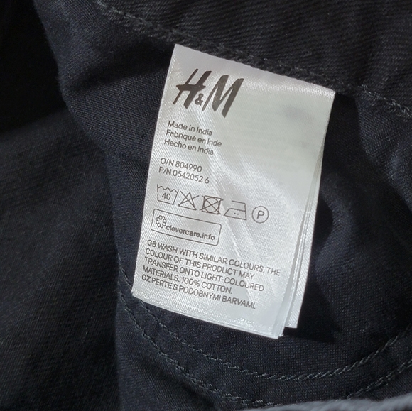 NWT H&M Denim Culotte High Waist Black Zip Jeans Size-30 - Picture 12 of 13